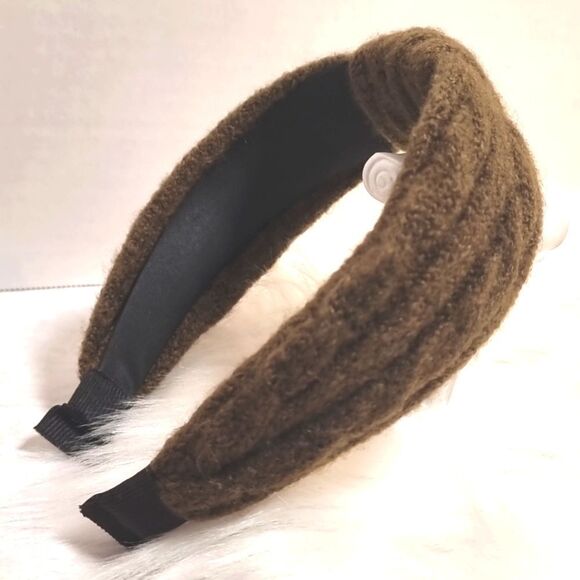 CABLE RIBBED SWEATER KNIT HEADBAND army green - Picture 3 of 6